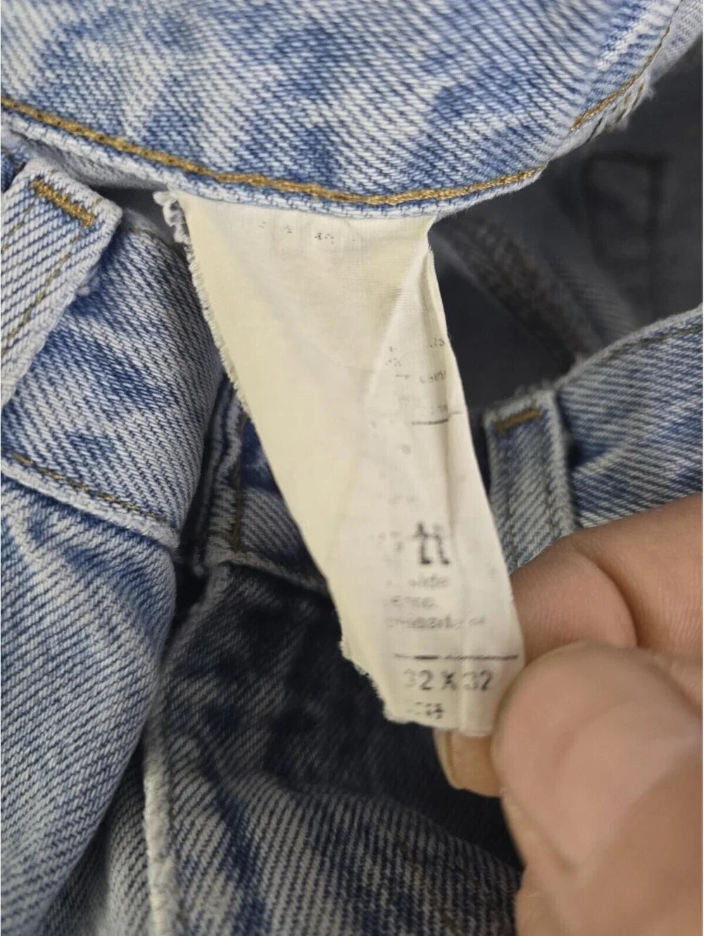Carhartt Carpenter Jeans 32x30 Baggy Wide Leg Fit Light Wash Distressed Denim